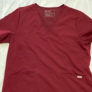 Figs Burgundy Scrub Top- Worn once.